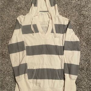 SO Gray and White Casual Hoodie